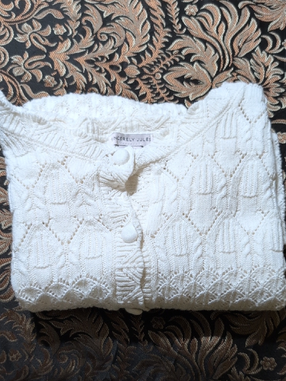Sincerly Jules Cream Knit Button-Front Cardigan - Picture 10 of 10